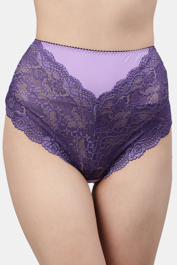 Buy CUKOO High Rise Half Coverage Hipster Panty - Purple