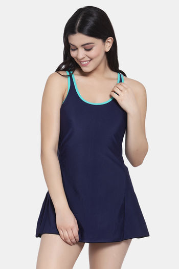 Buy Cukoo Slip-On Swimdress With Removable Pads - Blue
