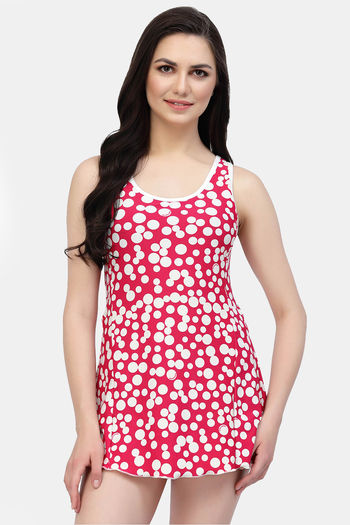 Buy CUKOO Padded Printed Swimdress - Pink