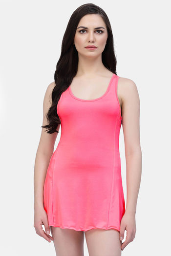 Buy CUKOO Padded Solid Swimdress - Pink