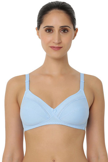 Buy Zivame Basics Double Layered Non Wired 3/4th Coverage T-Shirt Bra -  Harbour Blue at Rs.412 online