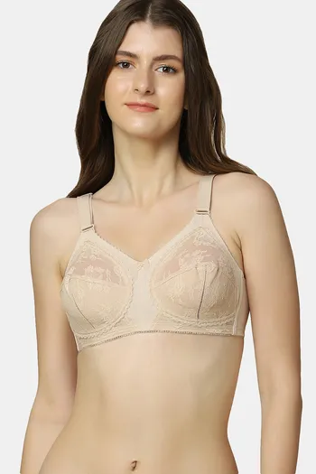 Buy Triumph Double Layered Non Wired Full Coverage Super Support Bra - Skin  at Rs.1399 online