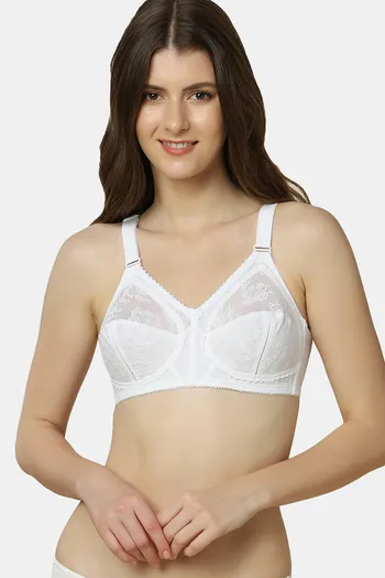 Buy Triumph Double Layered Non Wired Full Coverage Super Support Bra -  White at Rs.1399 online
