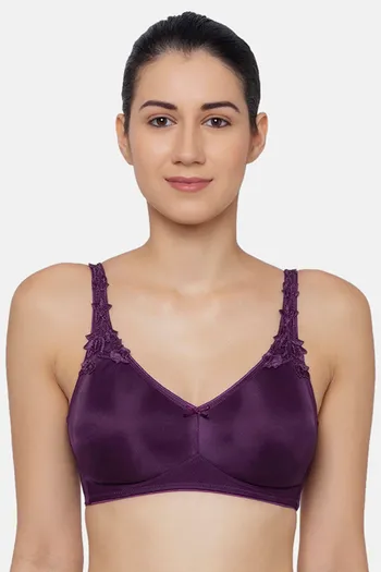 Buy Triumph Single Layered Non Wired Full Coverage Minimiser Bra - Plum  Purple at Rs.824 online