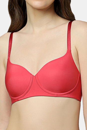 Buy Triumph Padded Non Wired Full Coverage T-Shirt Bra - Raspberry