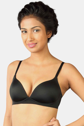 Buy Triumph Padded Non Wired Medium Coverage T-Shirt Bra - Black at Rs.1199  online