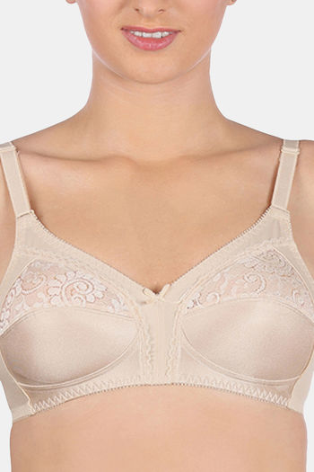 Buy Triumph Single Layered Non Wired Full Coverage Super Support Bra - Skin  at Rs.949 online