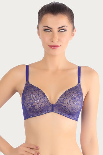 Buy Triumph Push-Up - Level 1 Non Wired Medium Coverage Push-Up Bra - Blue  at Rs.1799 online