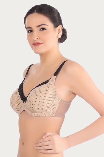 Buy Zivame Beautiful Basics Padded Wired Low Coverage Bra-Nude Black at  Rs.1499 online