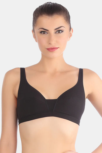 Buy Zivame Lace Neck Wirefree Camisole Bra With Breathable Cup-Black (C-FF)  Online at Low Prices in India 