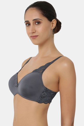 Buy Triumph Padded Non Wired Full Coverage T-Shirt Bra - Grey at Rs.1799  online