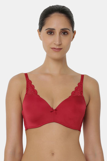 Buy Triumph Padded Non Wired Medium Coverage T-Shirt Bra - Paprika Red