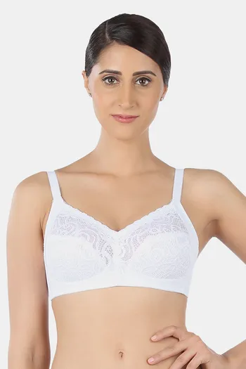 Buy Triumph Double Layered Wirefree Full Coverage Bra - White