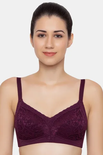 Buy Triumph Single Layered Non Wired Medium Coverage Sag Lift Bra -  Aubergine at Rs.1439 online