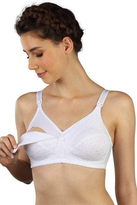Buy Triumph Double Layered Non Wired Full Coverage Maternity / Nursing Bra  - White at Rs.600 online