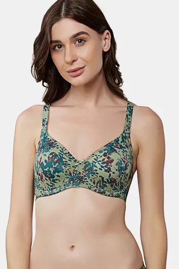 Buy Triumph Double Layered Wired Full Coverage Minimiser Bra - Green - Dark  Combination at Rs.1799 online