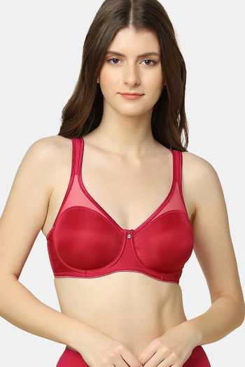Buy Triumph Double Layered Wired Full Coverage Minimiser Bra - Electric  Raspberry at Rs.600 online