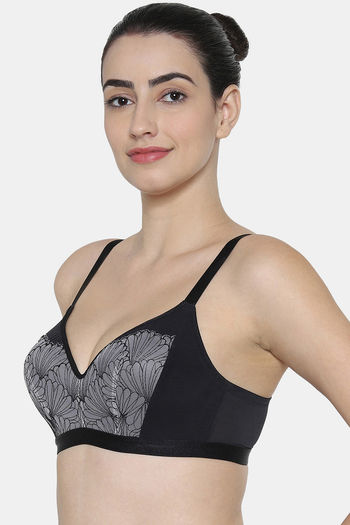 Buy Triumph Padded Non Wired Medium Coverage T-Shirt Bra - Black