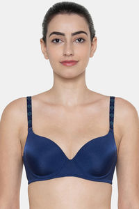 Buy Triumph Fancy T-Shirt Bra Invisible Wired Padded Medium Coverage And Shapely Support Bra - Deep Water