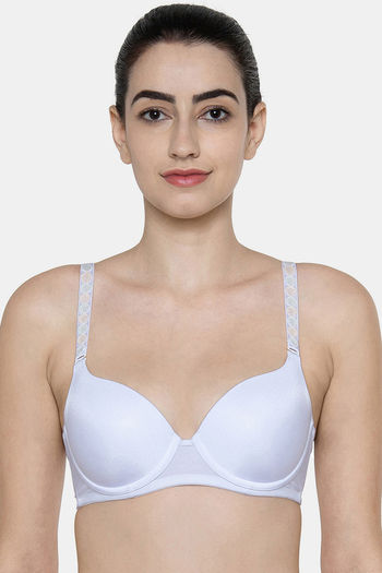 Buy Rosaline Padded Wired Medium Coverage T-Shirt Bra - Lucent White Green  at Rs.577 online