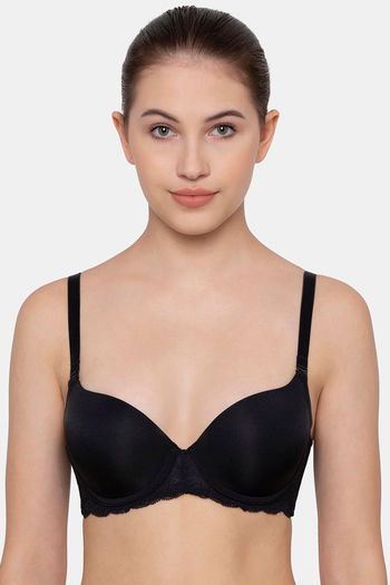 Buy Marks & Spencer Padded Non Wired Full Coverage Lace Bra - Black at  Rs.934 online