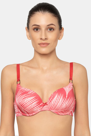 Buy Triumph Wired Strapless Heavily Padded Womens T-Shirt Bra (Pink, 34F)  at