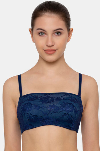 Buy Triumph Padded Wired New Lace Bandeau Tube Bra  - Deep Water