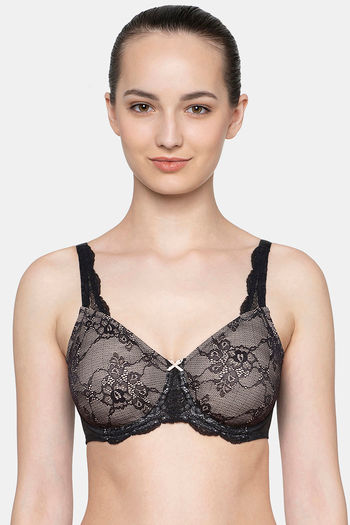 Buy Triumph Single Layered Wired Full Coverage Minimiser Bra - Black at  Rs.2249 online