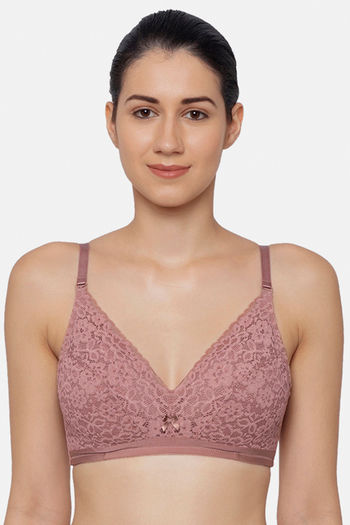 Triumph Padded Non Wired Medium Coverage Lace Bra - Toasted Almond