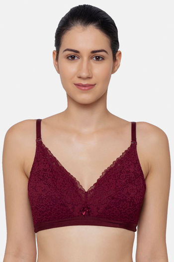 Buy Triumph Padded Non Wired Medium Coverage Lace Bra - Woodrose