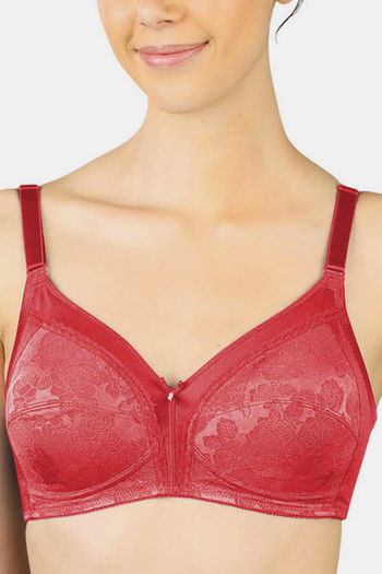 Buy Triumph Double Layered Non Wired Medium Coverage T-Shirt Bra - Scarlet  at Rs.700 online