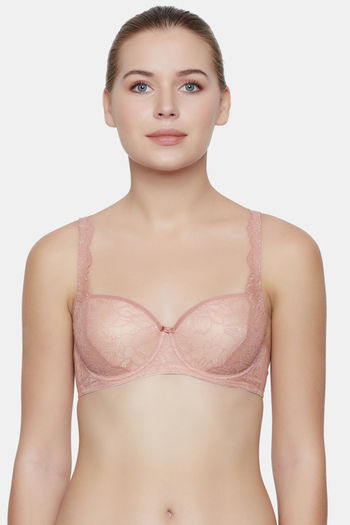 Buy Triumph Amourette Charm Padded Wired Half-Cup Classic Lace Bra - Rust