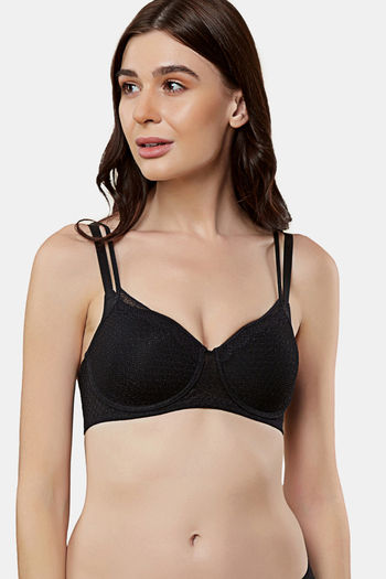 Buy Triumph Padded Non Wired Medium Coverage T-Shirt Bra - Black at Rs.1979  online