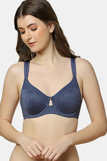 Buy Triumph Double Layered Wired Medium Coverage Minimiser Bra - Crown Blue  at Rs.2159 online