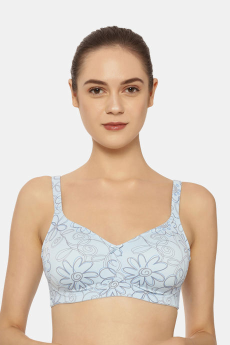 Buy Triumph Double Layered Non Wired Medium Coverage T-Shirt Bra - Blue  Light Combination at Rs.900 online