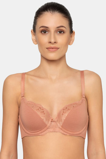 Buy Triumph Padded Wired Medium Coverage T-Shirt Bra - Rust at Rs