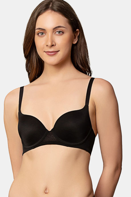 Buy Triumph Padded Wired Medium Coverage T-Shirt Bra - Black at Rs