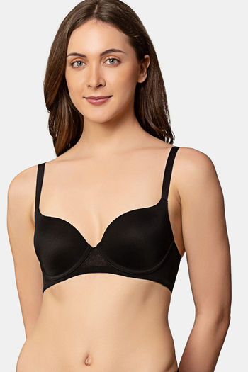 Buy Zivame Beautiful Basics Padded Non Wired 3/4th Coverage Backless Bra -  Anthracite at Rs.450 online