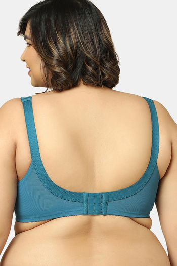Buy Triumph Double Layered Non Wired Full Coverage Super Support Bra - Blue  Coral at Rs.1499 online
