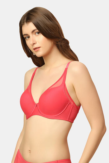 Buy Triumph Padded Non Wired Full Coverage T-Shirt Bra - Raspberry