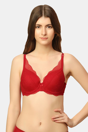 Buy Triumph Padded Wired Medium Coverage Bralette - Rumba Red at