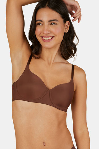 Buy Triumph Padded Non Wired Full Coverage T-Shirt Bra - Mocha