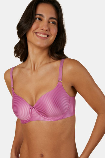 Buy Triumph Padded Non Wired Medium Coverage T-Shirt Bra - Mauve
