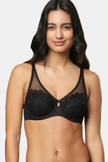 Buy Triumph Padded Wired Full Coverage Super Support Bra - Black