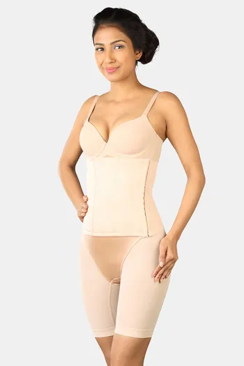 Buy Triumph High Control Full Coverage Back Smoothening With Trenslo boning Tummy and waist shaping Vest - Beige