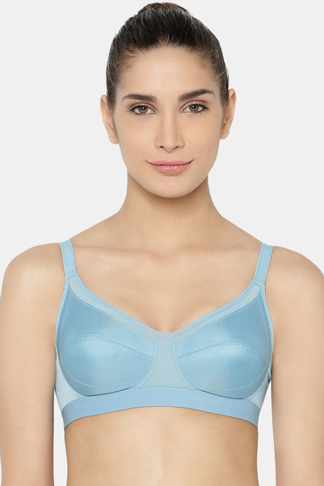 Buy Triumph Double Layered Non Wired Full Coverage Super Support Bra - Midnight  Blue at Rs.850 online