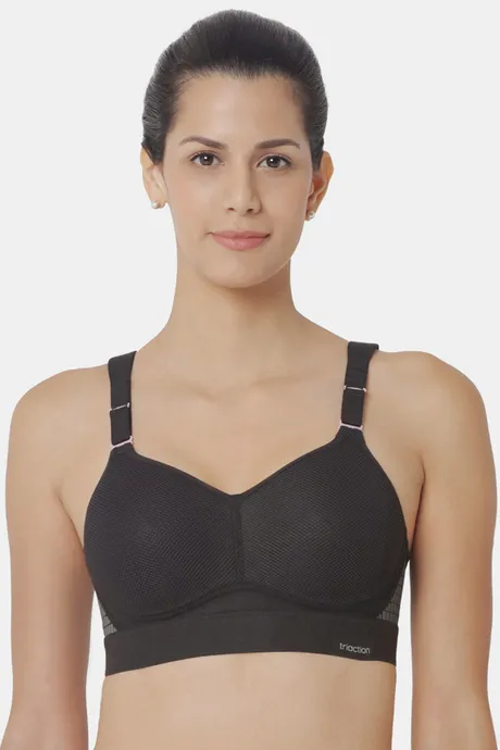 Buy Triumph Triaction Hybrid Lite Spacer Cup Padded Wireless Extreme  Support High Bounce Control Big-Cup Sports Bra - Black at Rs.2699 online |  Activewear online
