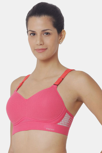 Triumph Triaction Hybrid Lite Spacer Cup Padded Wireless Extreme Support  High Bounce Control Big-Cup Sports Bra - Pink Lemonade