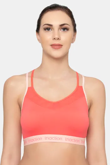 Buy Triumph Triaction Balance Tops Padded Wireless Low Intensity Workout  Sports Bra - Nectarine at Rs.1050 online