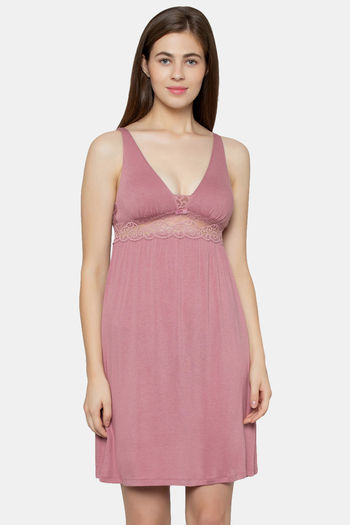 Buy Triumph Relaxed Fit Viscose Knee length Loungewear Dress - Naked Pink
